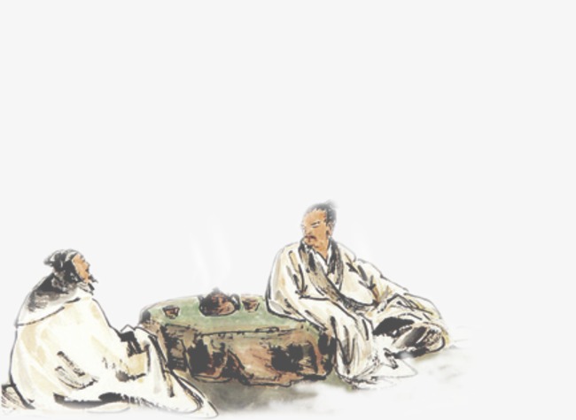 水墨,中国风,古代人喝茶,古代