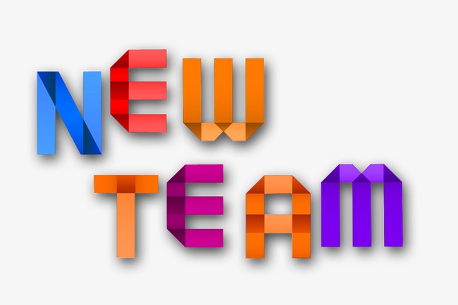 千库网 艺术字 new team折叠字