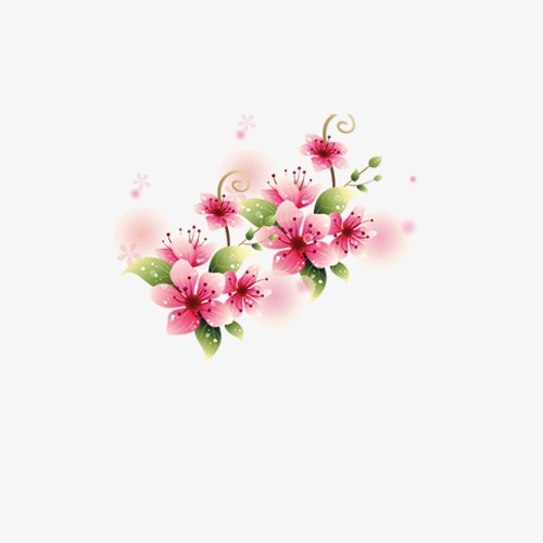 手绘桃花古