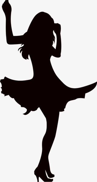 舞动的女人剪影素材图片免费下载_高清装饰图案png_千