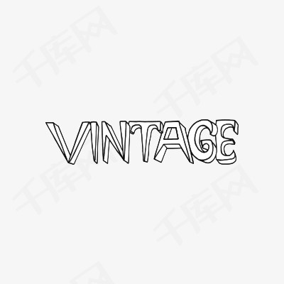 手写艺术字vingage