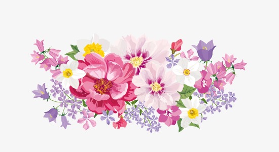 春天手绘插画小蜜蜂花丛手绘原创