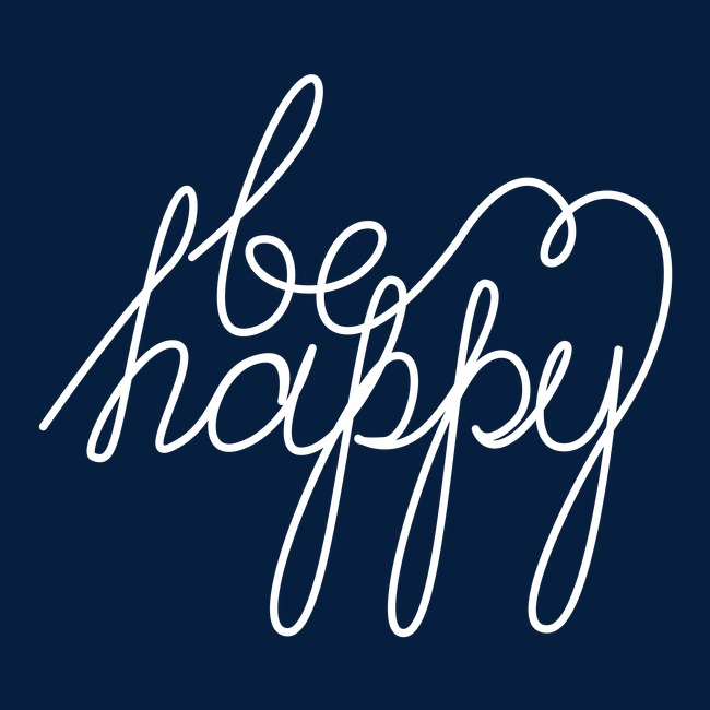 白色英文艺术字体happy