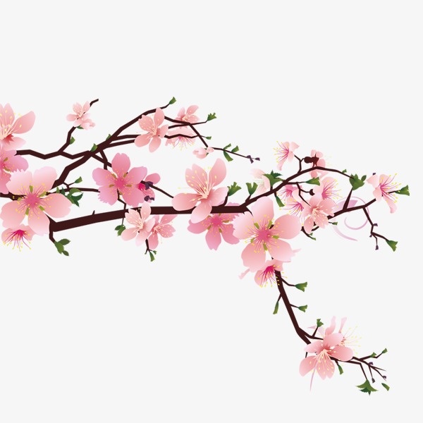 古风手绘桃花林背景