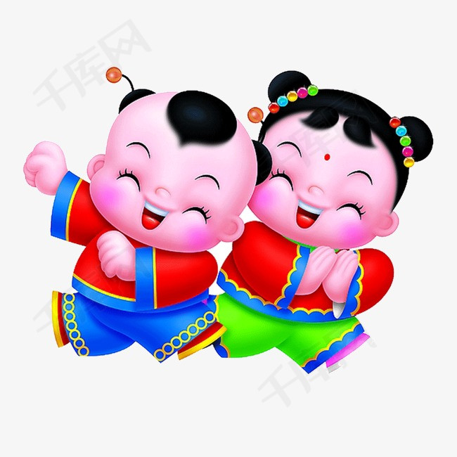 吉祥娃娃男童女童金童玉女吉祥娃娃卡通