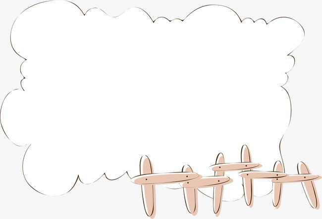 矢量 卡通 手绘 ai 白色 线条 云朵 栅栏 木纹 边框 曲线免扣素材