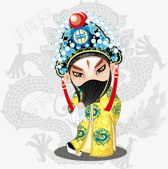中国风中国风卡通q版京剧人物