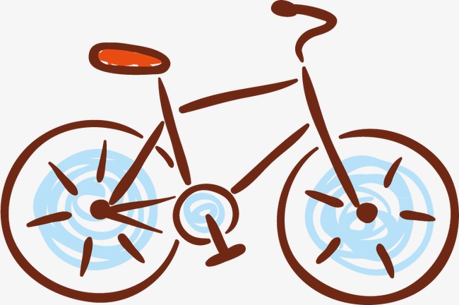 卡通可爱绿色自行车女士自行车素材