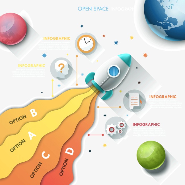 火箭信息ppt元素png素材-90设计