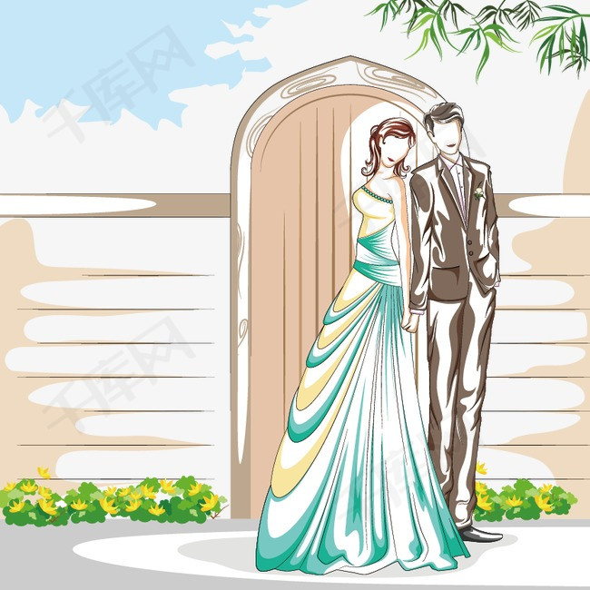卡通情侣婚纱_情侣头像卡通婚纱(3)