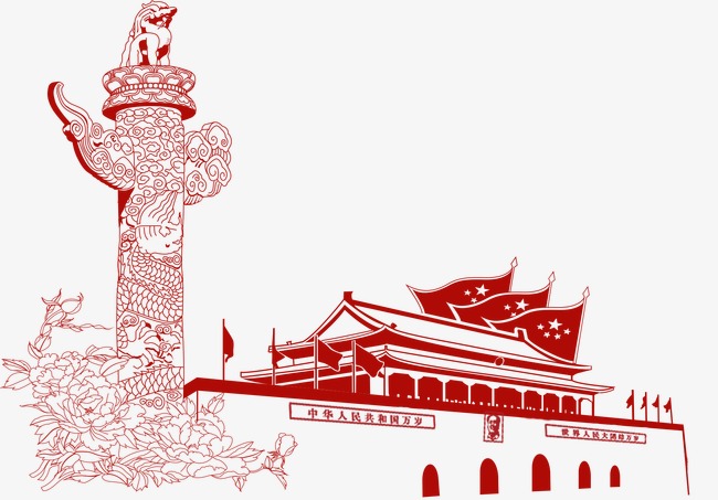 天安门华表剪影两会建党国庆 聚