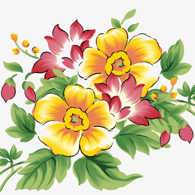 黄色花朵装饰画素材图片免费下载_高清装饰图案png_千