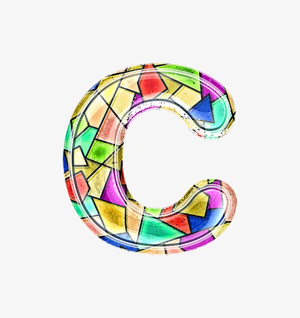 彩色玻璃字母c