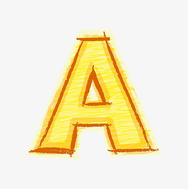 橙色手绘字母a