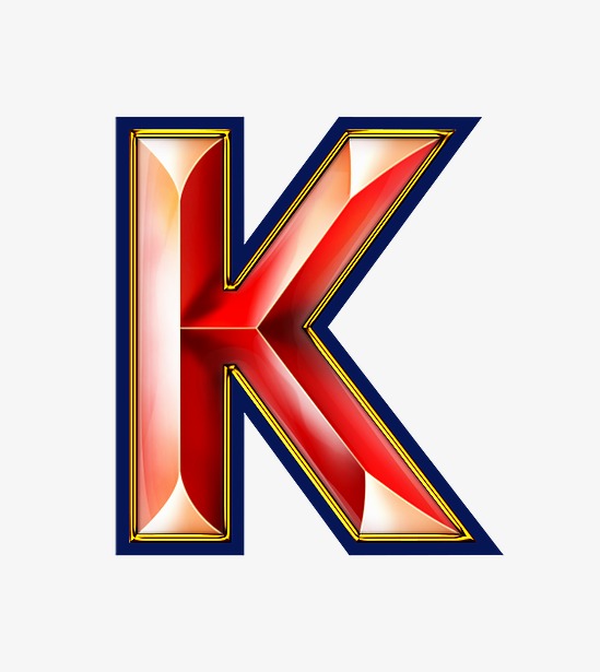 红色立体字母k