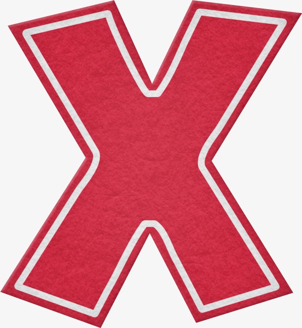 红色水彩字母字体x