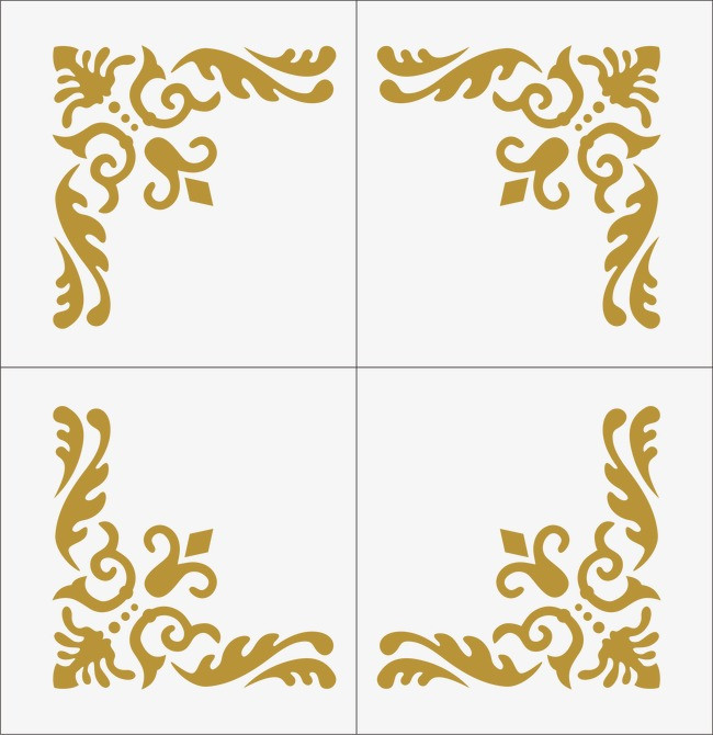 传统花边角花底纹素材【高清装饰元素png素材】-90设计