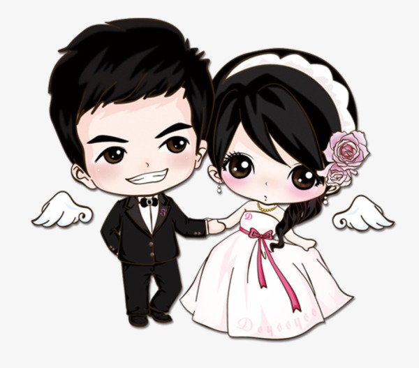 卡通结婚情侣 婚约