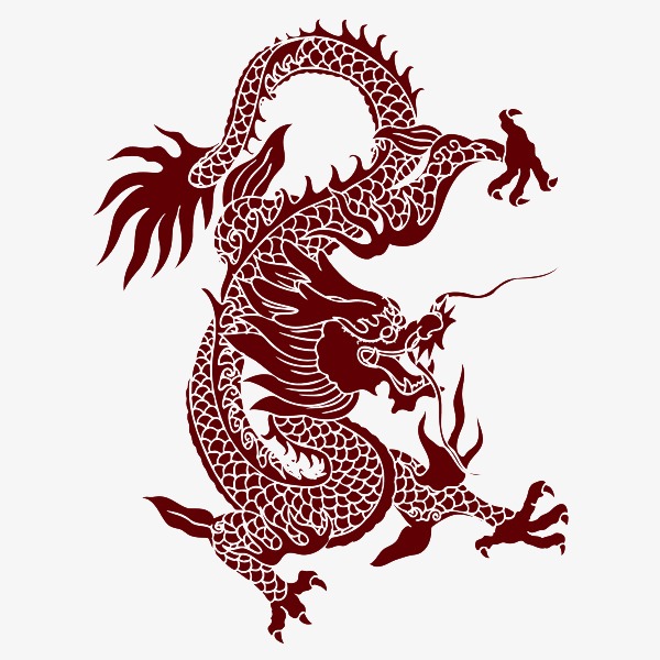 简约中国风龙元素艺术剪纸元素设计