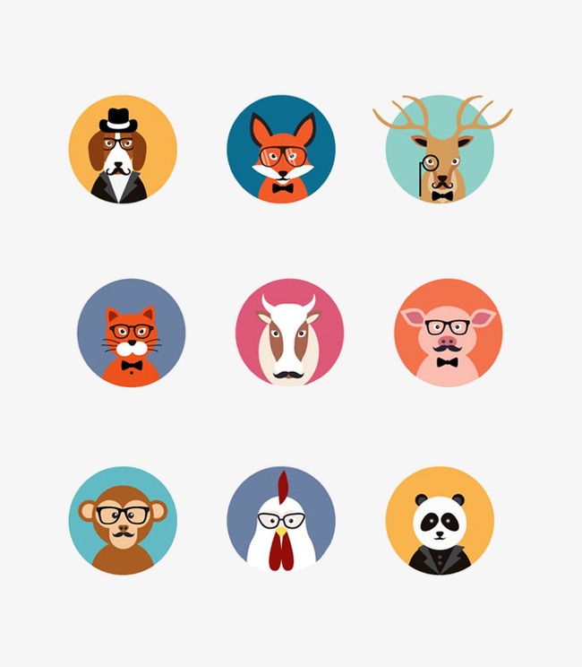 卡通动物图标