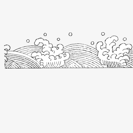 手绘海浪素材