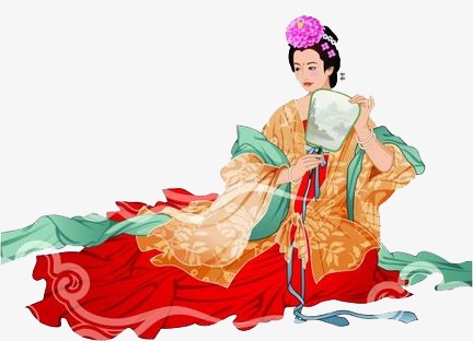 手绘工笔画中秋嫦娥仙子图案素材图片免费下载