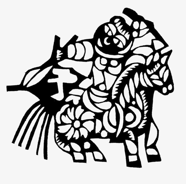中国风人物传统文化镂空剪纸素材