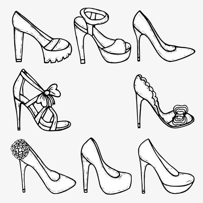 手绘高跟鞋素材图片免费下载_高清装饰图案png