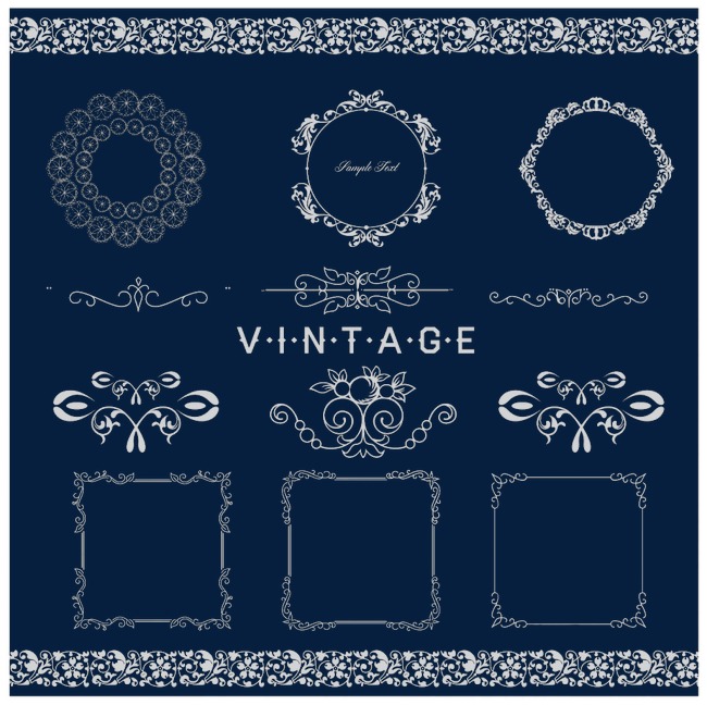 复古花纹花边图案素材png素材-90设计