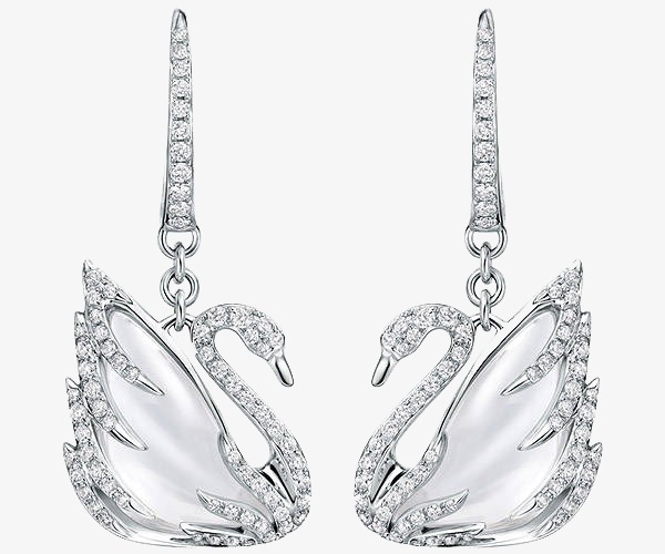 施华洛世奇首饰白天鹅耳环素材图片免费下载_