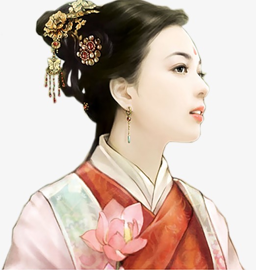 古典美女手绘完美侧脸