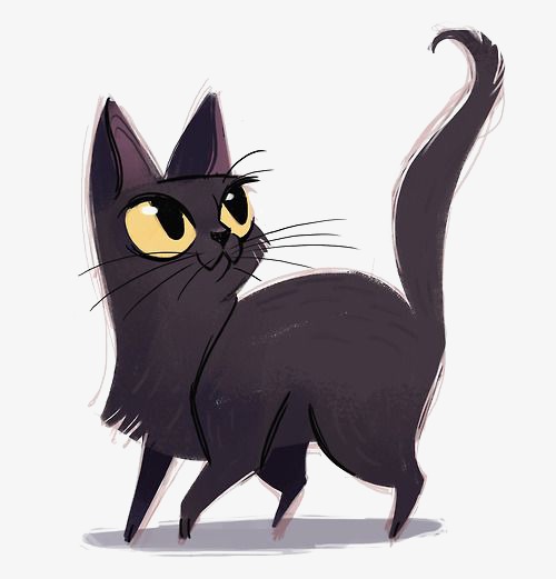 黑色猫咪手绘头像