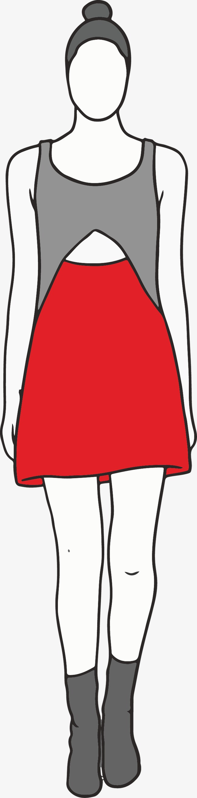 本次矢量剪影服装女模特作品为设计师力量创作,格式为png,编号为