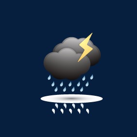 黑云雷雨黑云雷电雨阴天下雨天气            