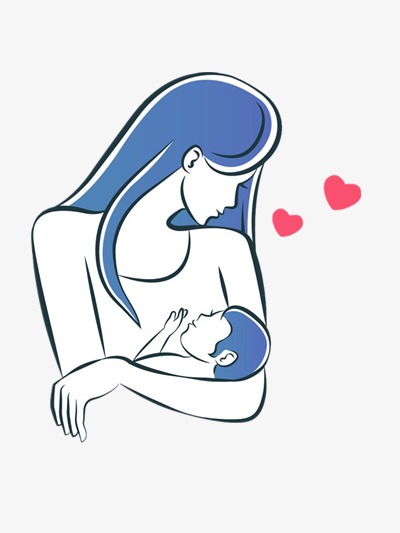 母亲怀抱婴儿简笔画