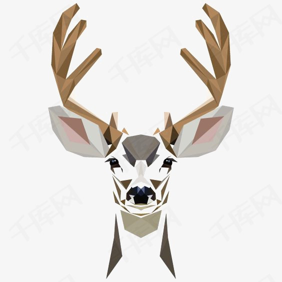麋鹿头像创意麋鹿头像几何图形麋鹿头像小鹿动物