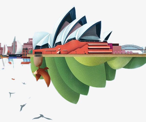 悉尼大剧院素材图片免费下载_高清卡通手绘p