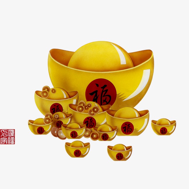 虎年吉祥物小老虎国风金线金元宝