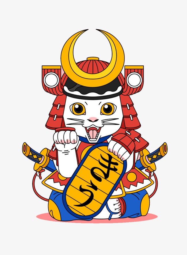 日本武士招财猫素材图片免费下载_高清卡通手绘png_千