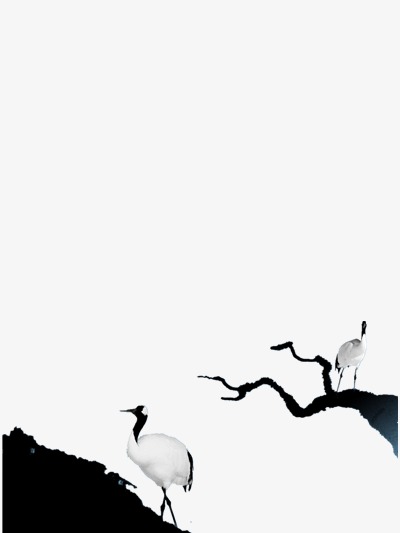 仙鹤水墨画