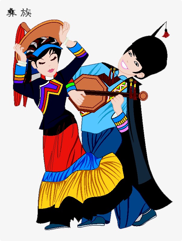 手绘可爱少数民族黎族中国风女孩装饰