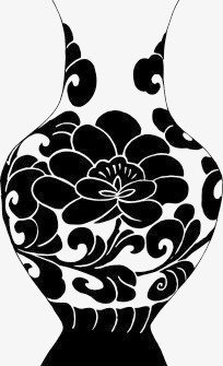 花瓶纹理花纹花瓶纹理黑白花瓶