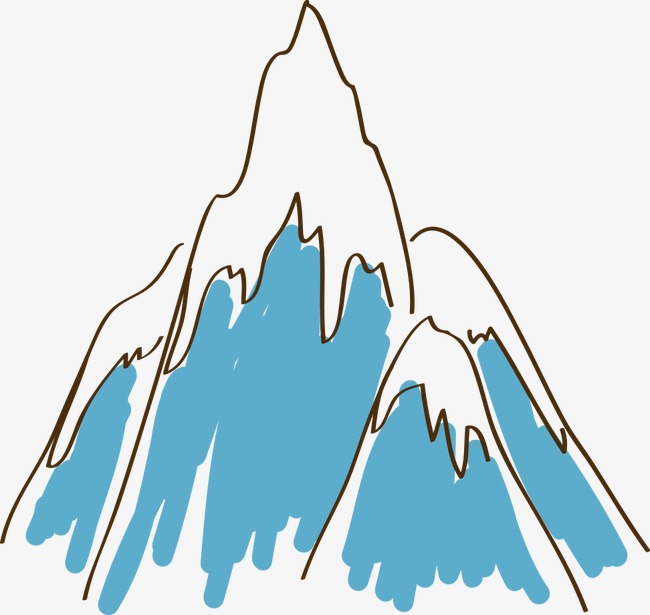 手绘雪山【高清装饰元素png素材】-90设计