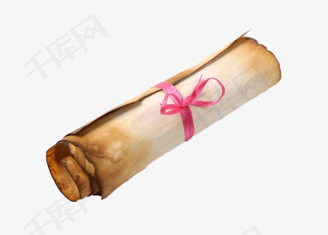 卷起的旧纸张