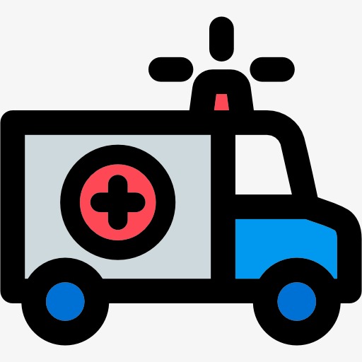 卡通手绘救护车