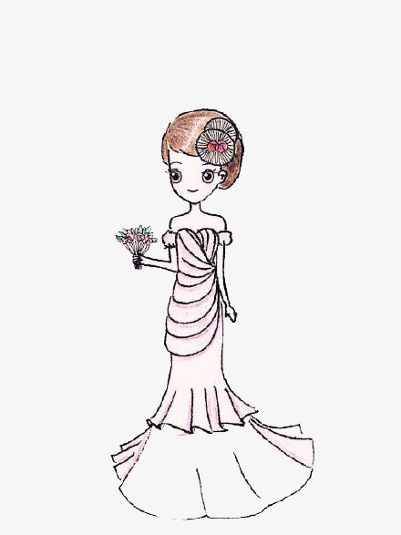 女生婚纱简笔画_婚纱简笔画