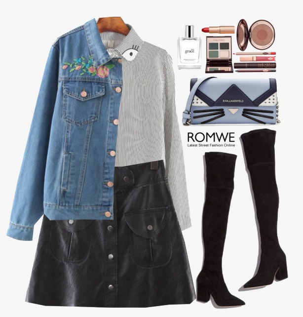 牛仔外套和长靴