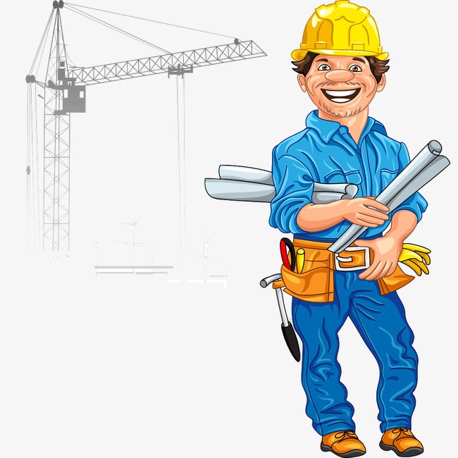 卡通建筑工人