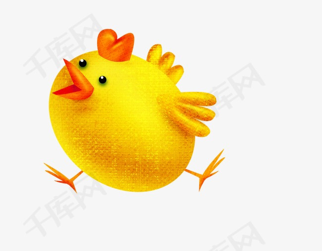 橙色卡通小鸡