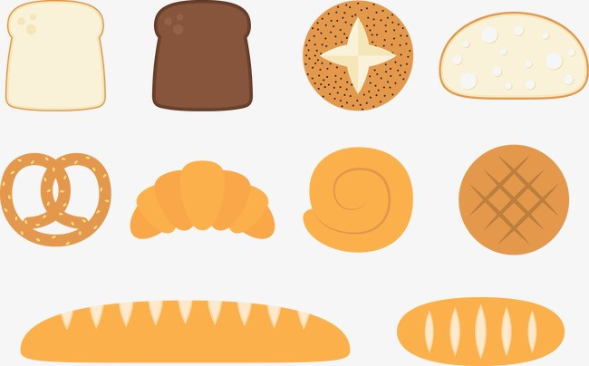 多种形状的面包png素材-90设计
